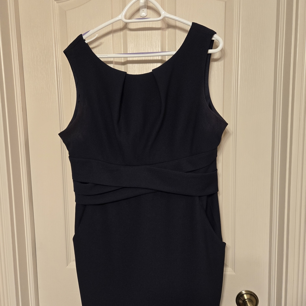 Ricki's Classic Navy Shift Dress With Rouched Waist And Pockets